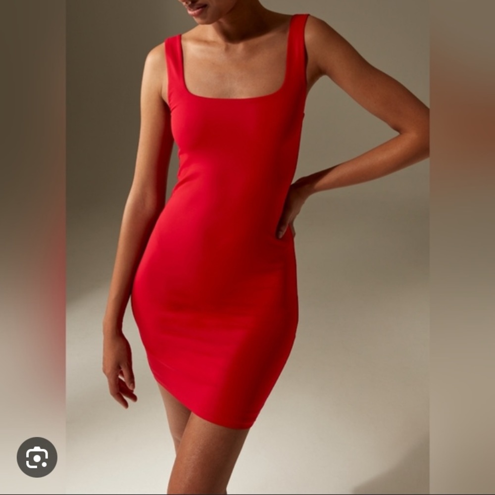Aritzia Babaton Square Neck Cherry Red Mini Bodycon Dress